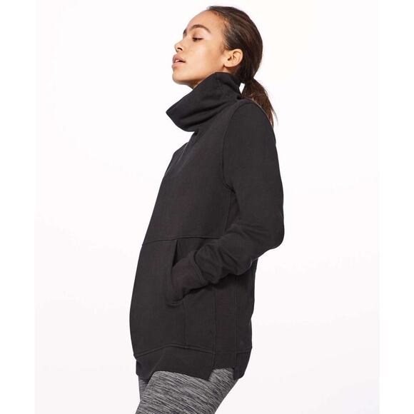 Lululemon Womens 2 press pause pullover black turtleneck running Athleisure‎ - Picture 1 of 9